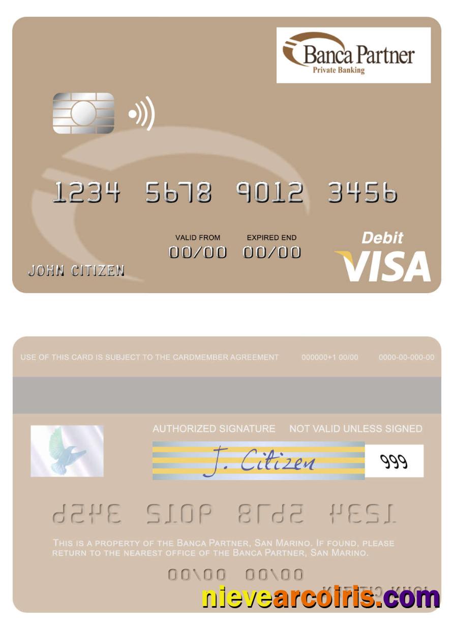 San Marino Banca Partner visa debit card